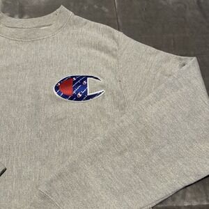 VINTAGE Champion Reverse Weave‎ Sweater Mens Small S Gray Pullover Sweatshirt